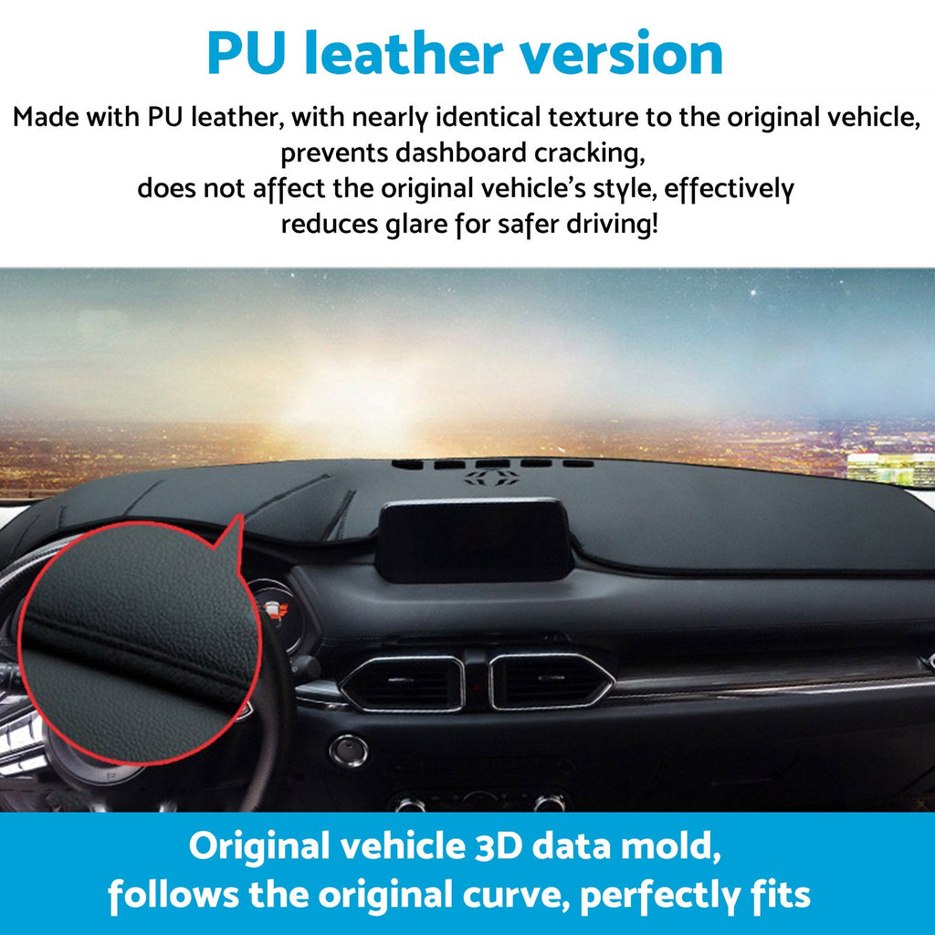 Dash Mat Microfiber Leather Black Suitable For Toyota Prado 150 Series 2009-2024