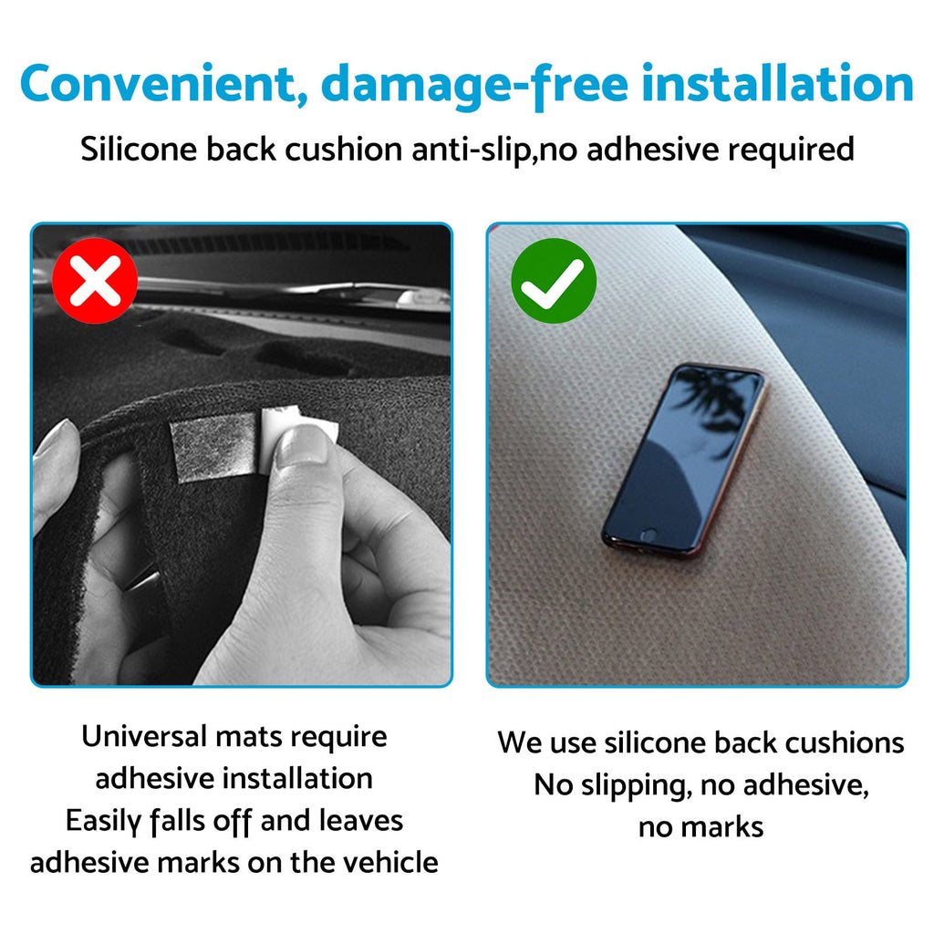 Dash Mat Microfiber Leather Black Suitable For Toyota Prado 150 Series 2009-2024