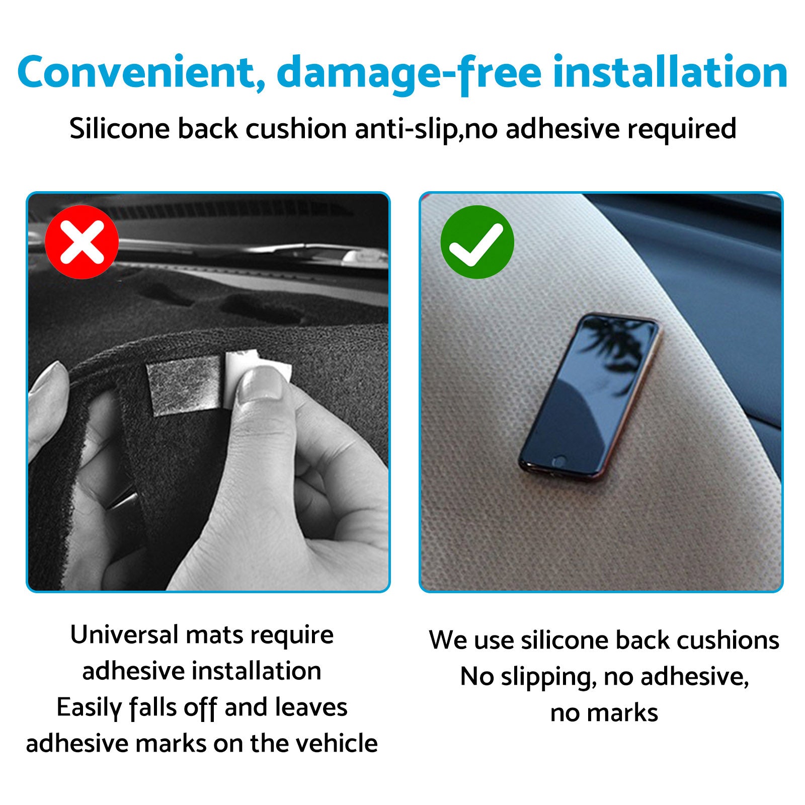 Dash Mat Microfiber Leather Black Suitable For Toyota Prado 150 Series 2009-2024