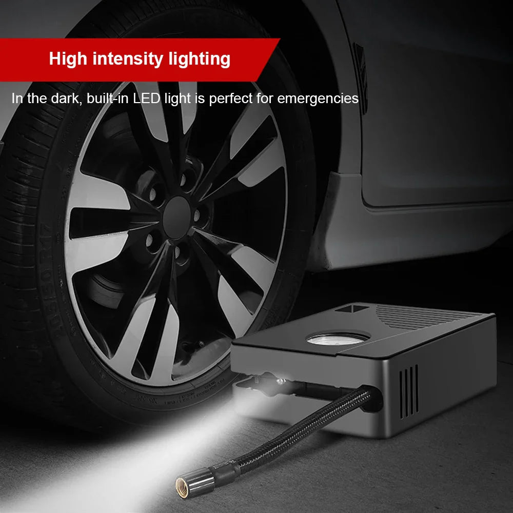 NNEOBA 12V 96W Portable Tire Inflator 100PSI Mini Air Compressor Black